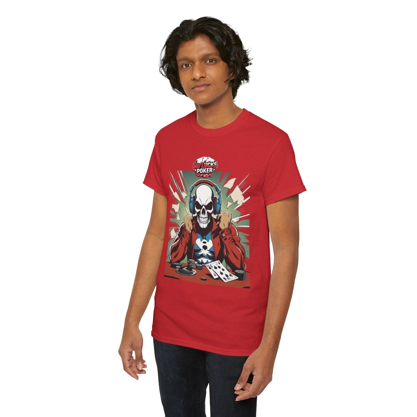 No Lucks Given – Poker Skull w/ Headphones Tee (Hero/Villain Edition)