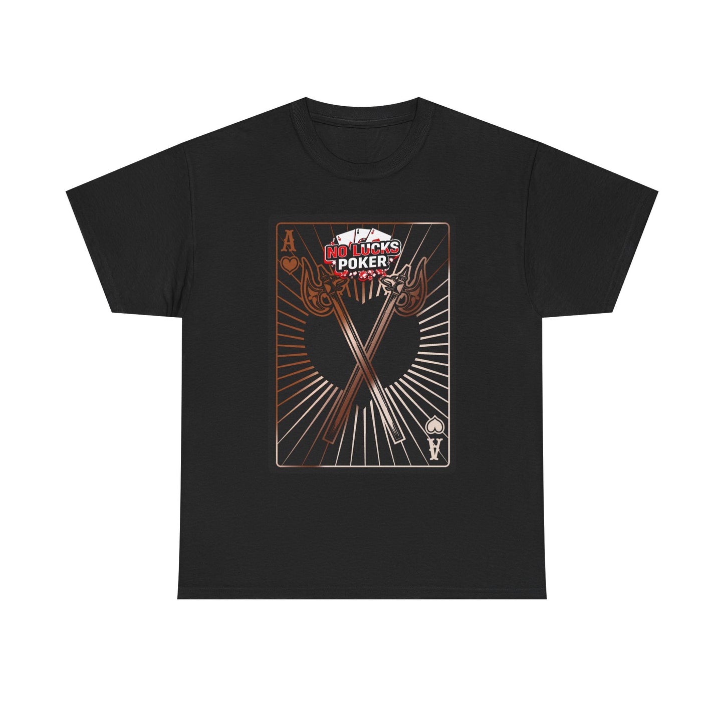 No Lucks Given: Ace of Hearts & Axes – Poker T-Shirt