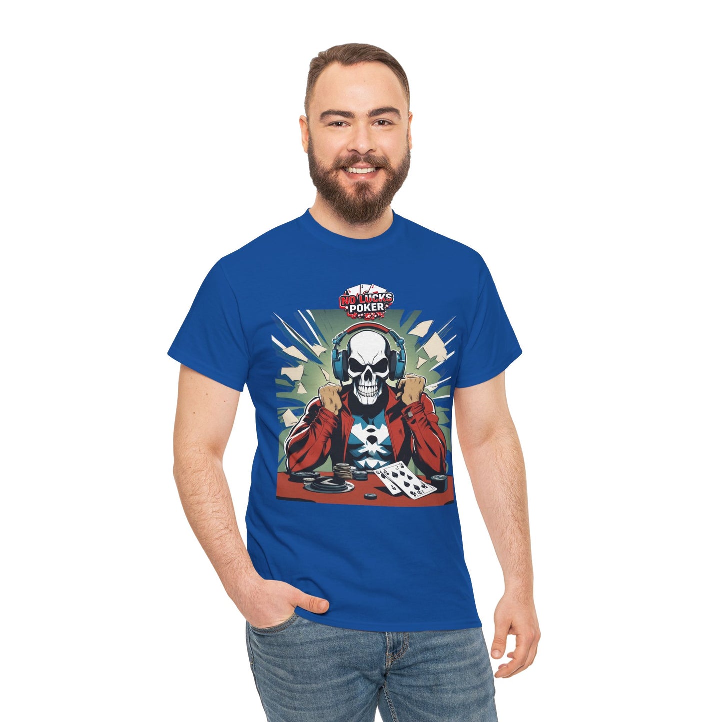 No Lucks Given – Poker Skull w/ Headphones Tee (Hero/Villain Edition)