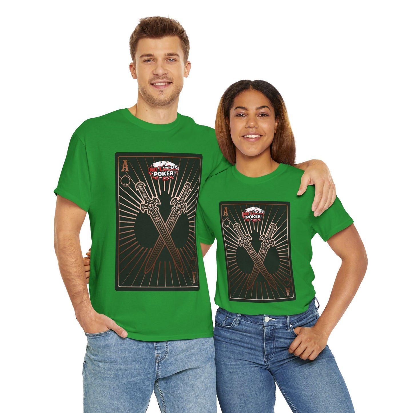 No Lucks Given – Ace of Spades & Crossed Swords Poker T-Shirt (Copper Edition)