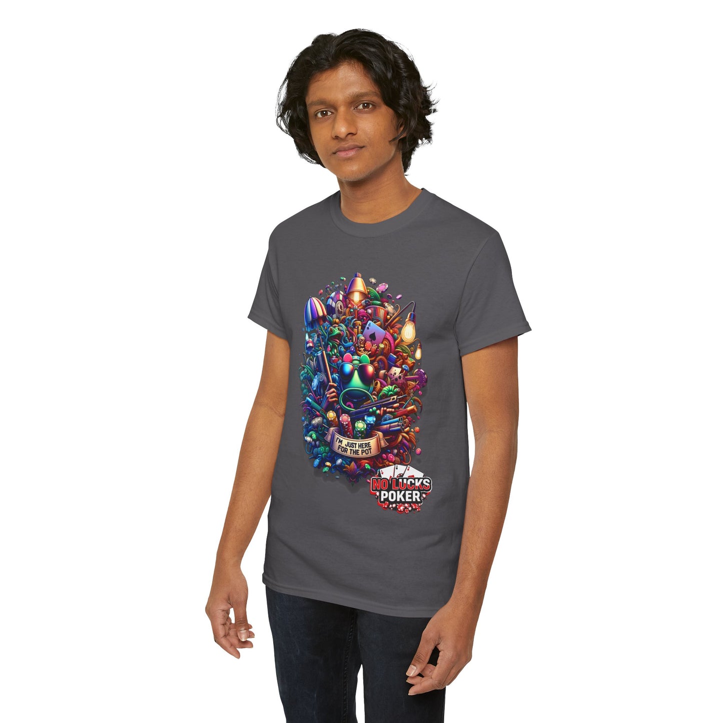 I'm Just here for the Pot unisex heavy cotton tee Poker Apparel