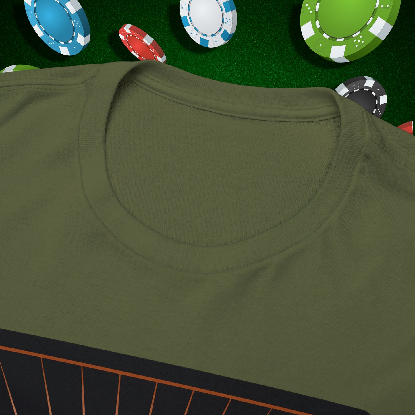 No Lucks Given Jack Skull in Crown of Diamonds Copper Poker T-Shirt Must have Good Luck All-in