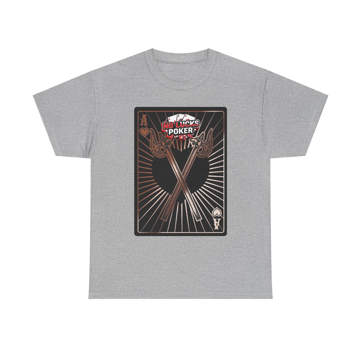 No Lucks Given: Ace of Hearts & Axes – Poker T-Shirt