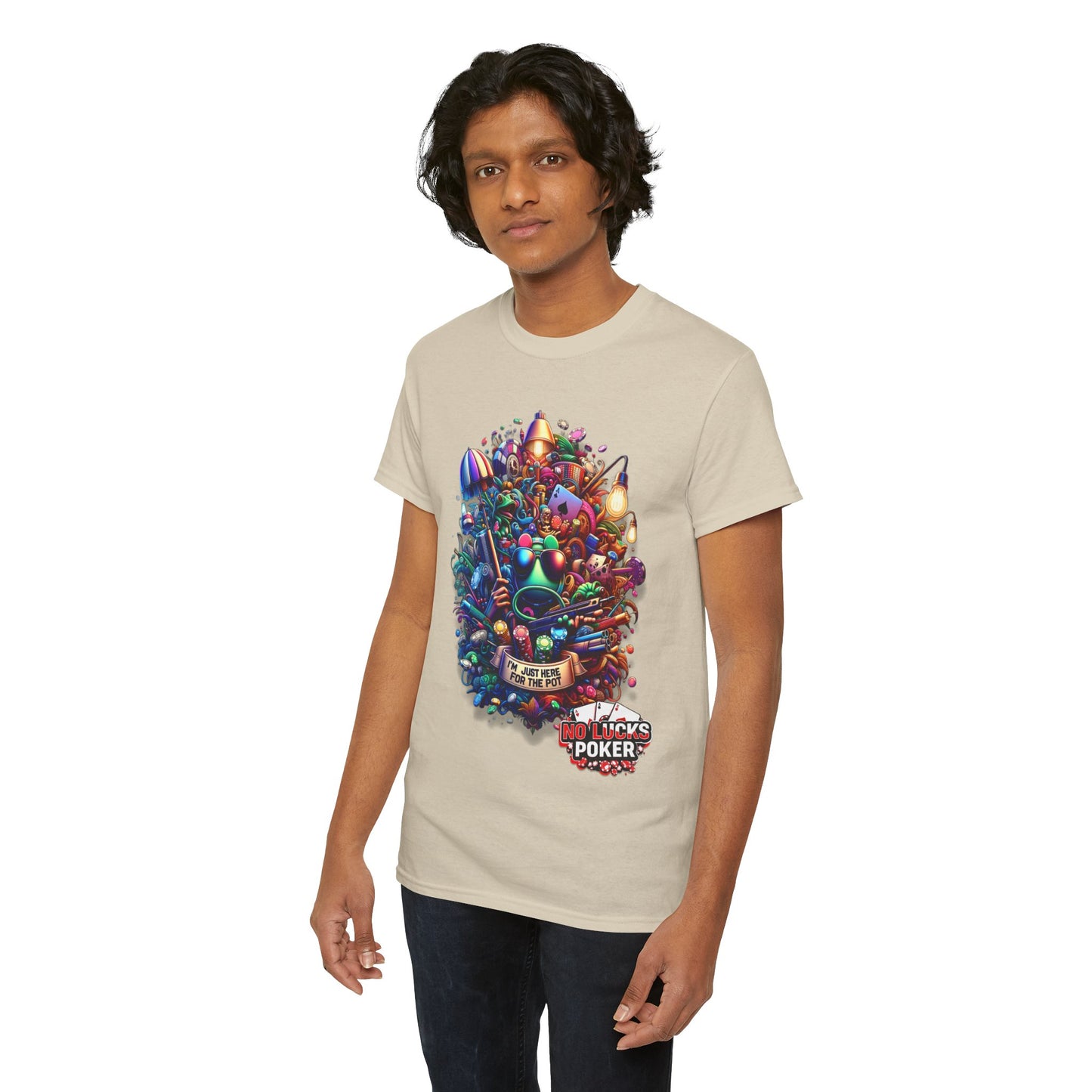 I'm Just here for the Pot unisex heavy cotton tee Poker Apparel