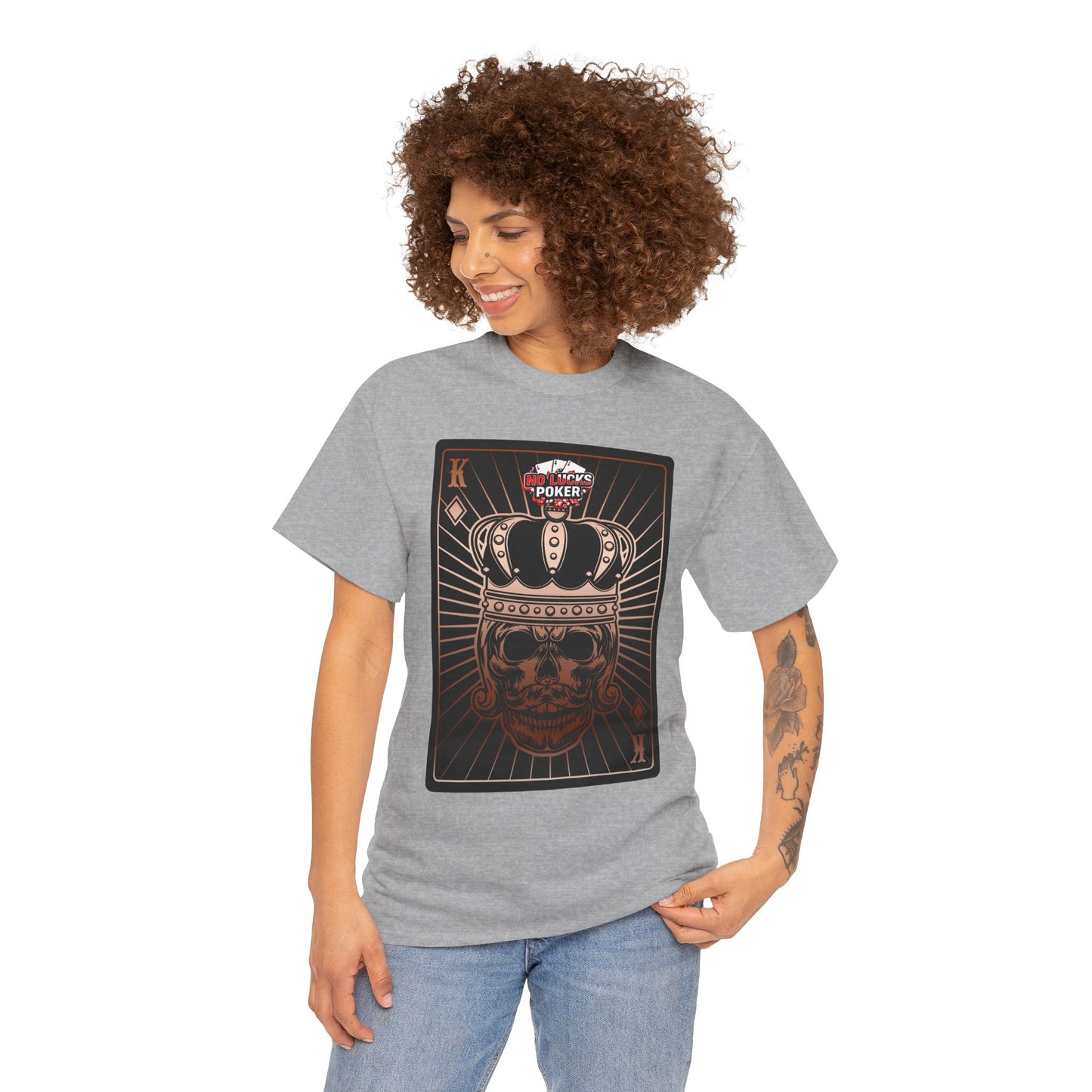 No Lucks Given Royal Skull King of Diamonds Copper Poker T-Shirt Must have Good Luck All-in