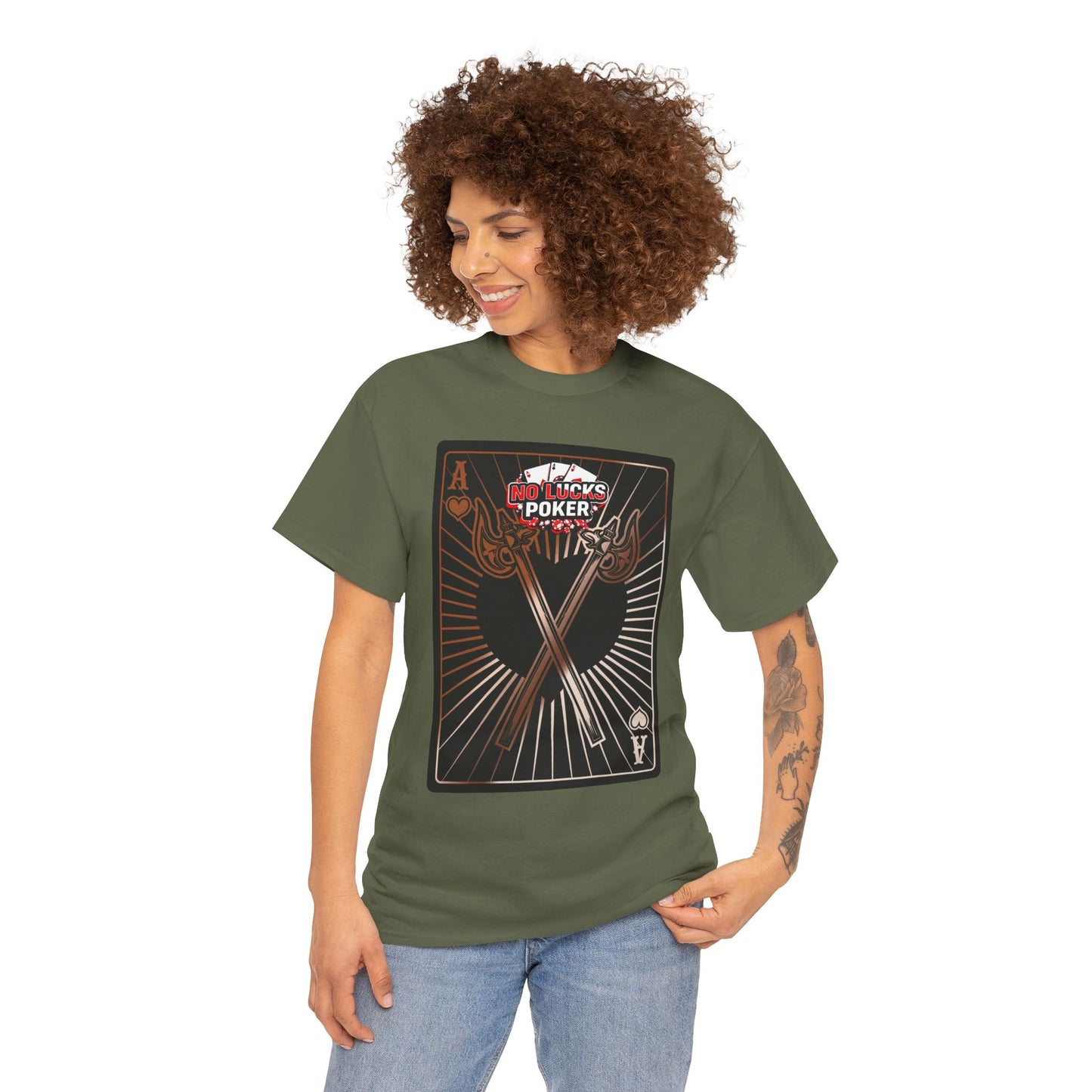 No Lucks Given: Ace of Hearts & Axes – Poker T-Shirt