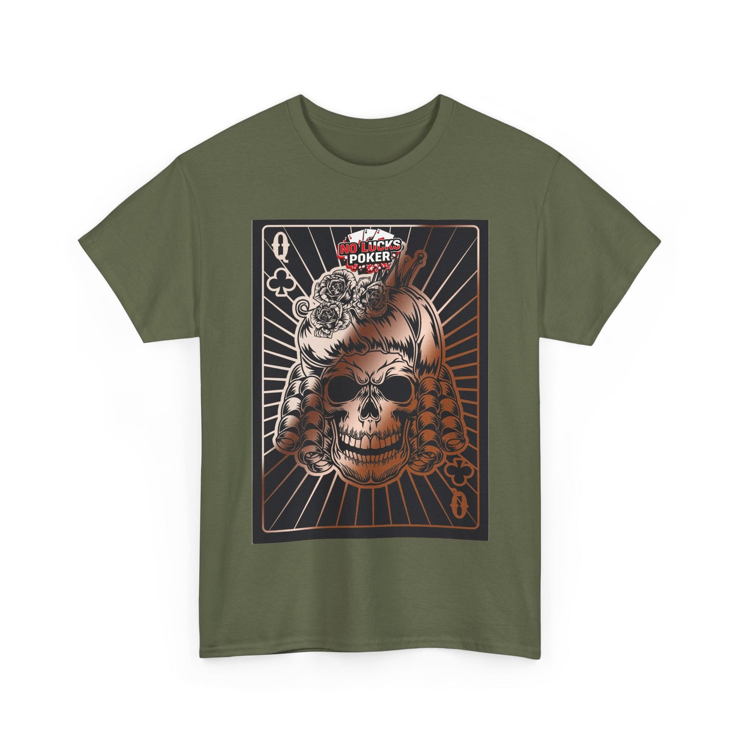 No Lucks Given Angry Queen of Clubs Copper Poker T-Shirt Must have Good Luck All-in