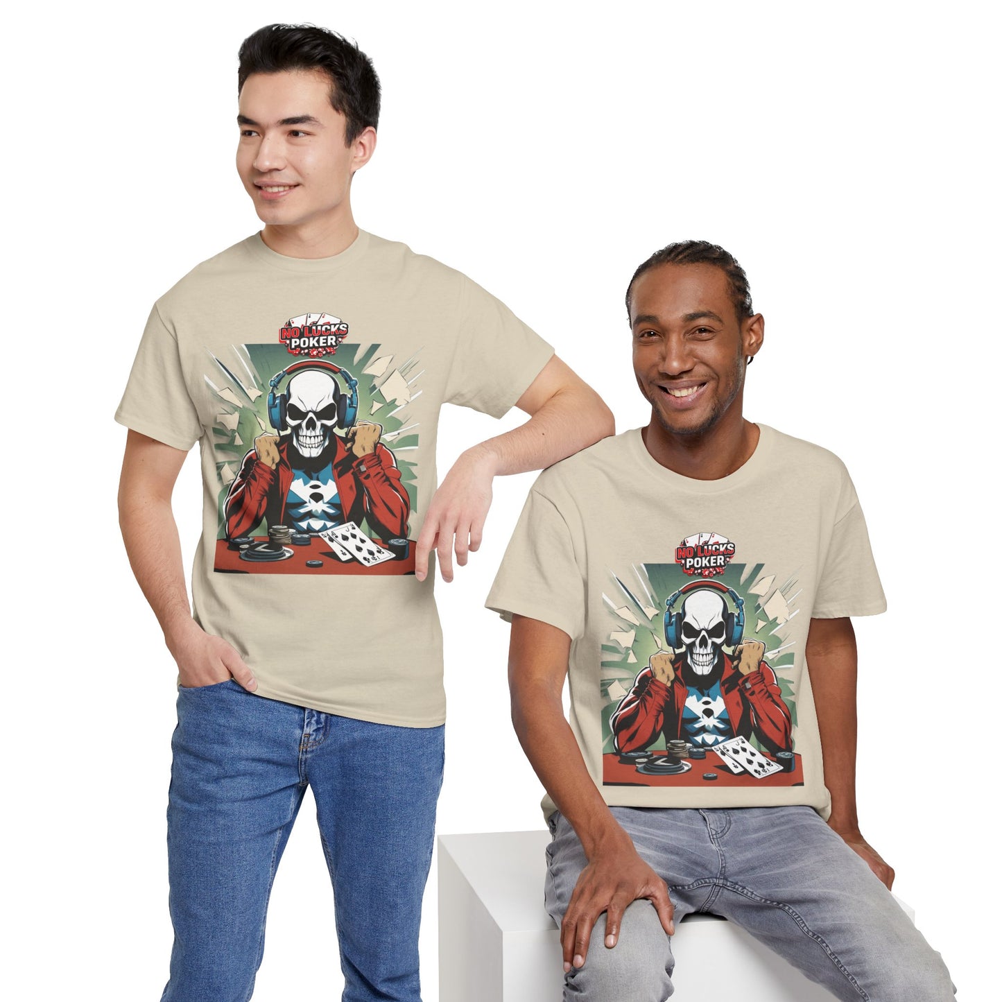 No Lucks Given – Poker Skull w/ Headphones Tee (Hero/Villain Edition)