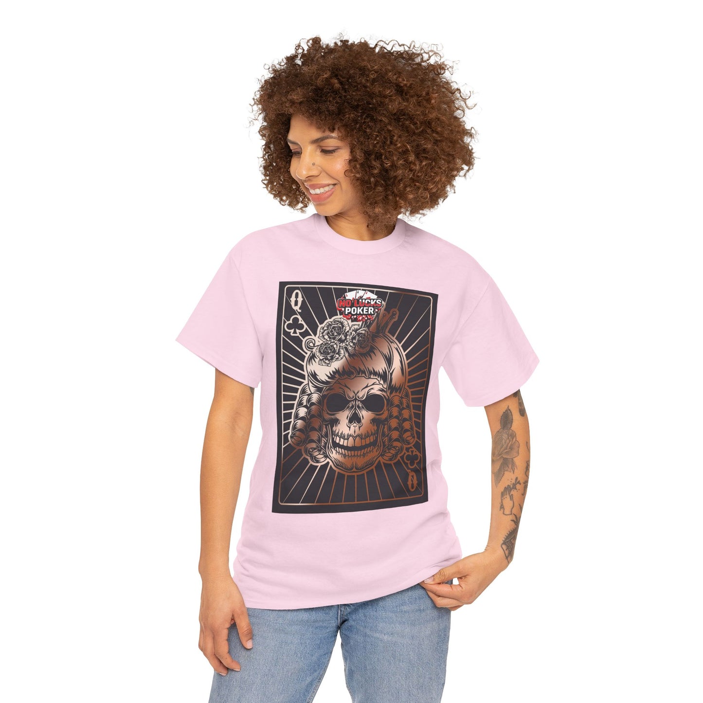 No Lucks Given Angry Queen of Clubs Copper Poker T-Shirt Must have Good Luck All-in