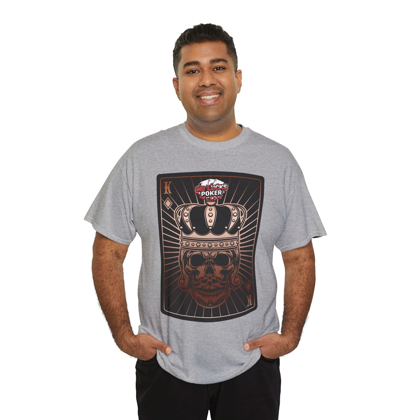 No Lucks Given Royal Skull King of Diamonds Copper Poker T-Shirt Must have Good Luck All-in