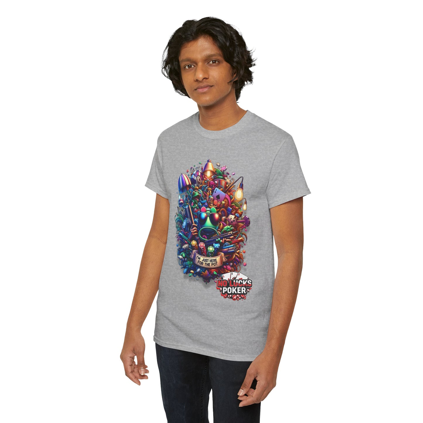I'm Just here for the Pot unisex heavy cotton tee Poker Apparel