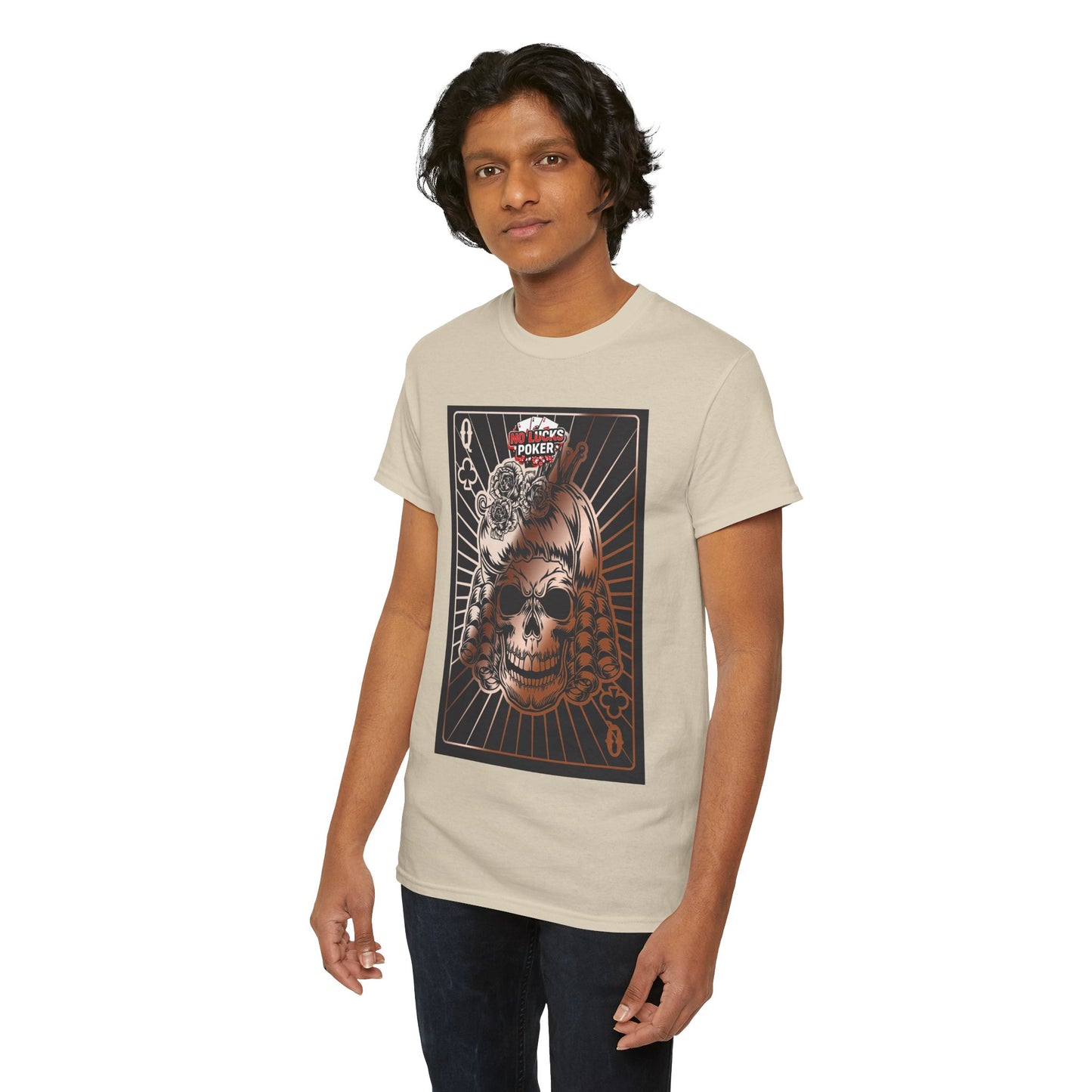 No Lucks Given Angry Queen of Clubs Copper Poker T-Shirt Must have Good Luck All-in