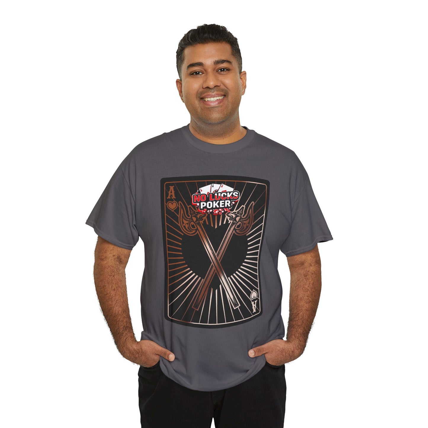 No Lucks Given: Ace of Hearts & Axes – Poker T-Shirt