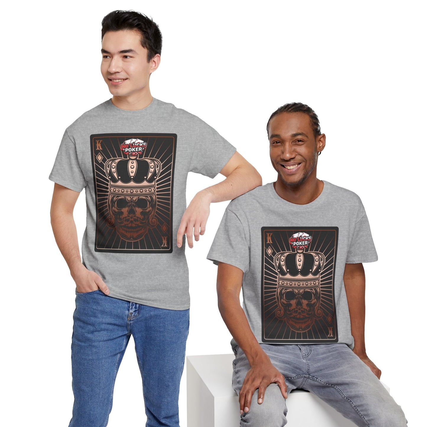 No Lucks Given Royal Skull King of Diamonds Copper Poker T-Shirt Must have Good Luck All-in