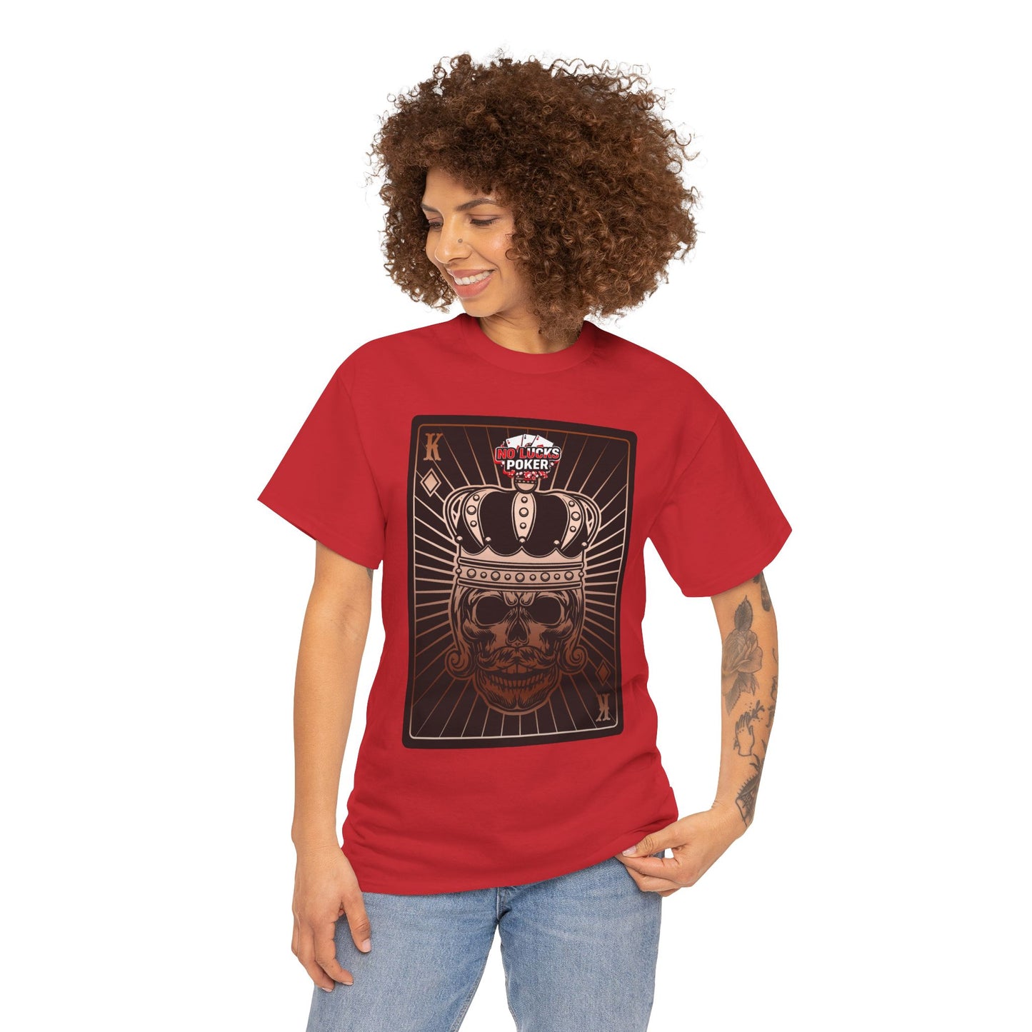 No Lucks Given Royal Skull King of Diamonds Copper Poker T-Shirt Must have Good Luck All-in