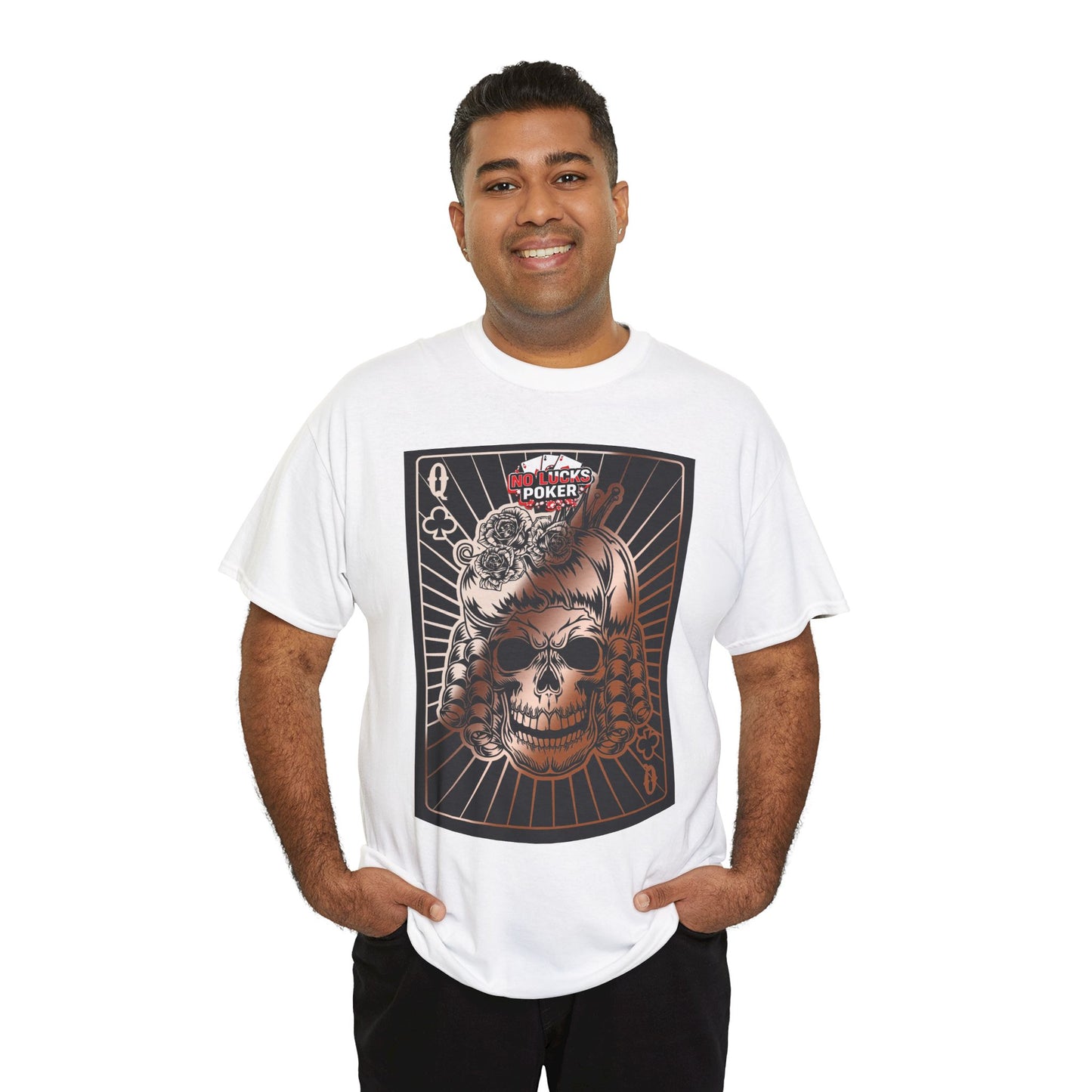 No Lucks Given Angry Queen of Clubs Copper Poker T-Shirt Must have Good Luck All-in