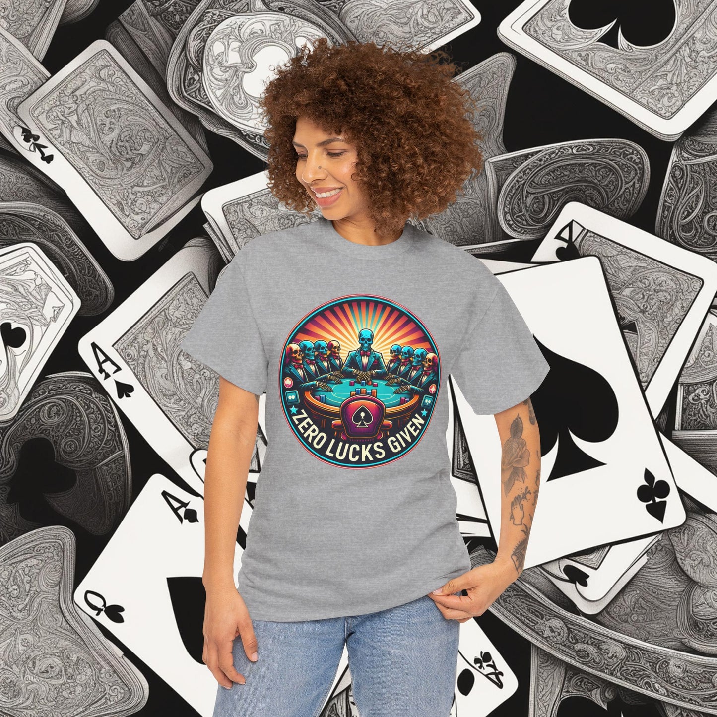 Zero Lucks Given unisex heavy cotton tee Poker Apparel