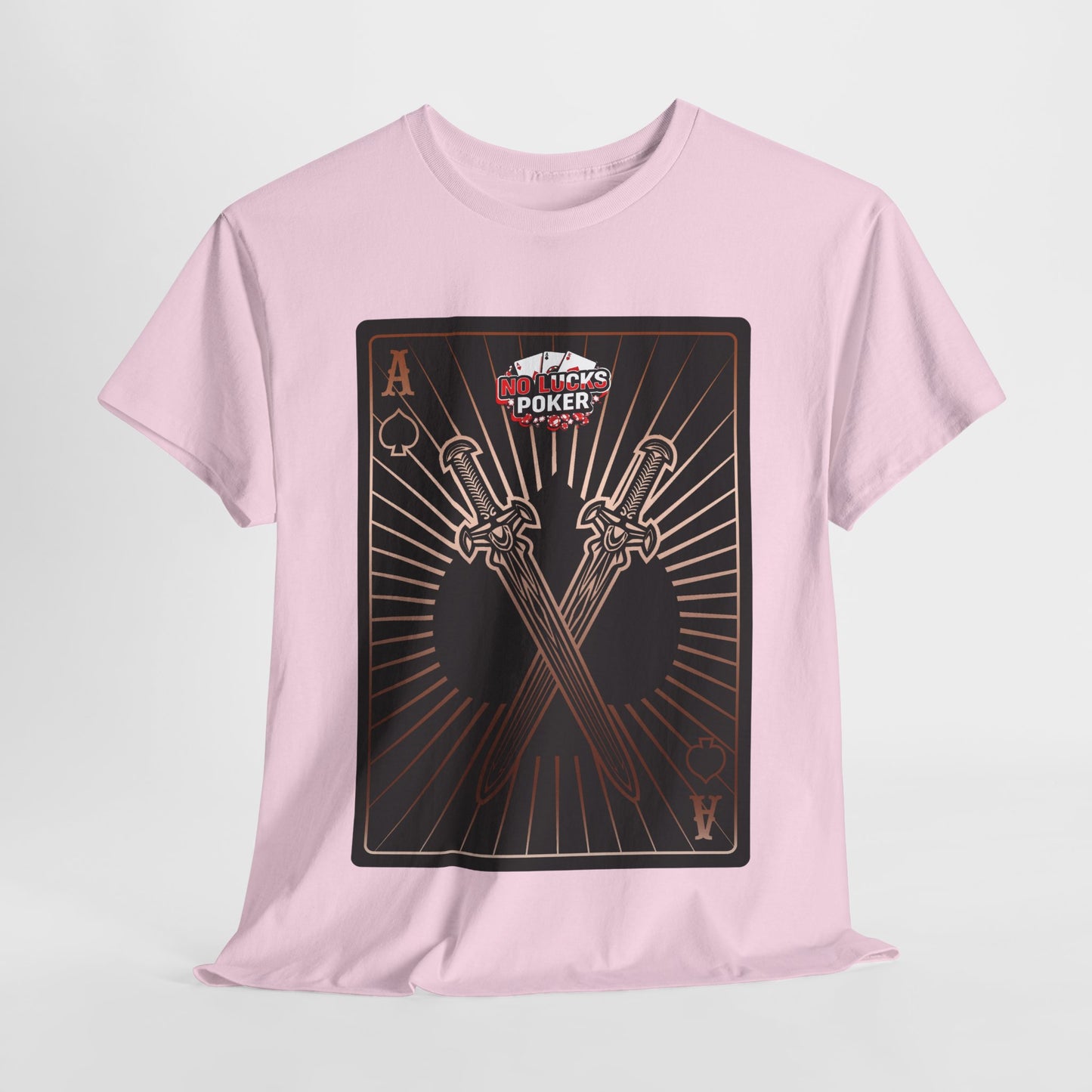 No Lucks Given – Ace of Spades & Crossed Swords Poker T-Shirt (Copper Edition)