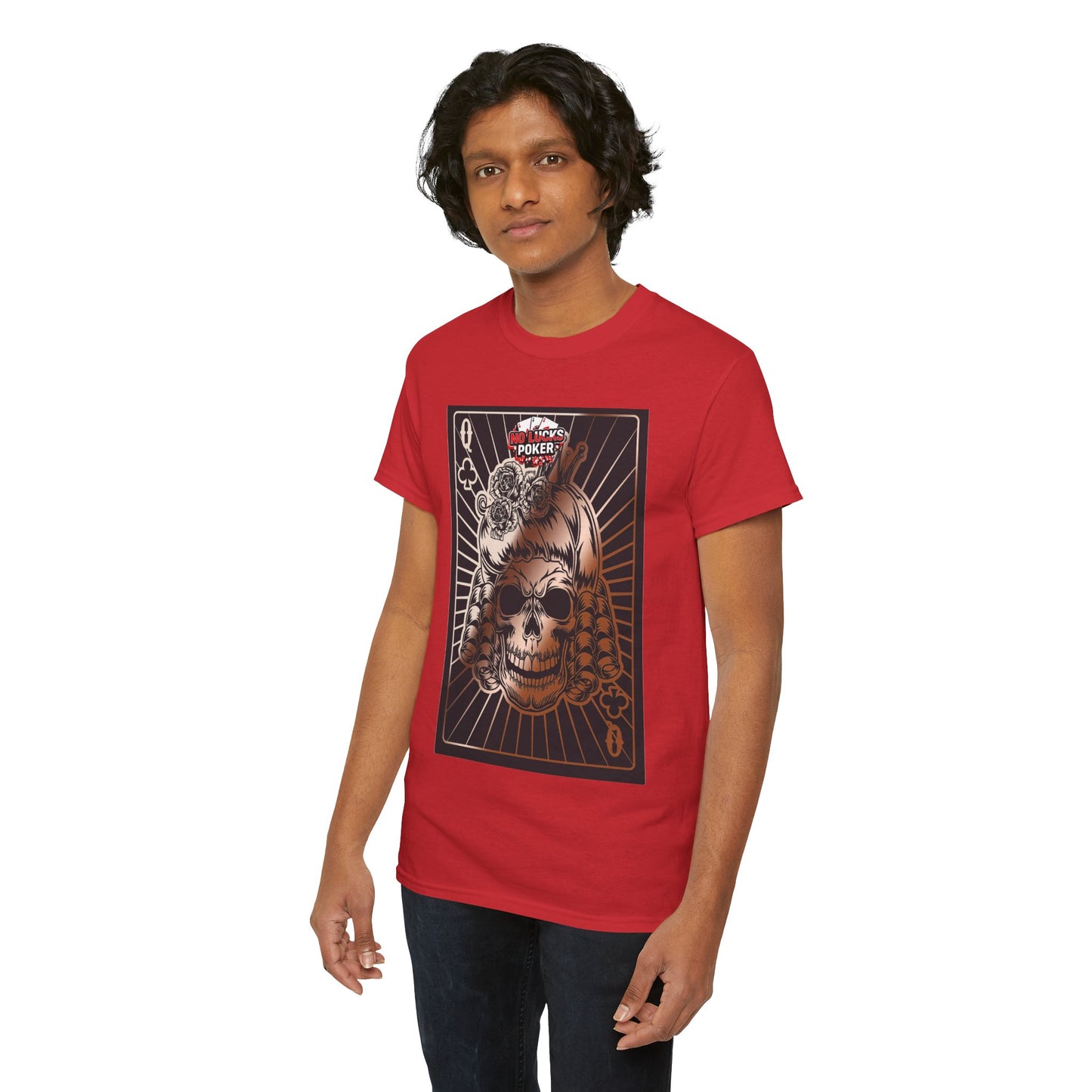 No Lucks Given Angry Queen of Clubs Copper Poker T-Shirt Must have Good Luck All-in