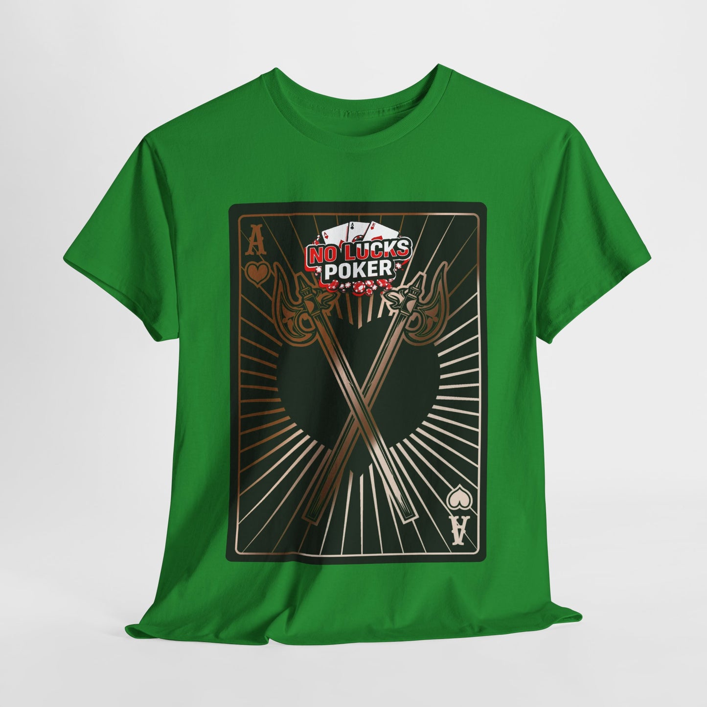 No Lucks Given: Ace of Hearts & Axes – Poker T-Shirt
