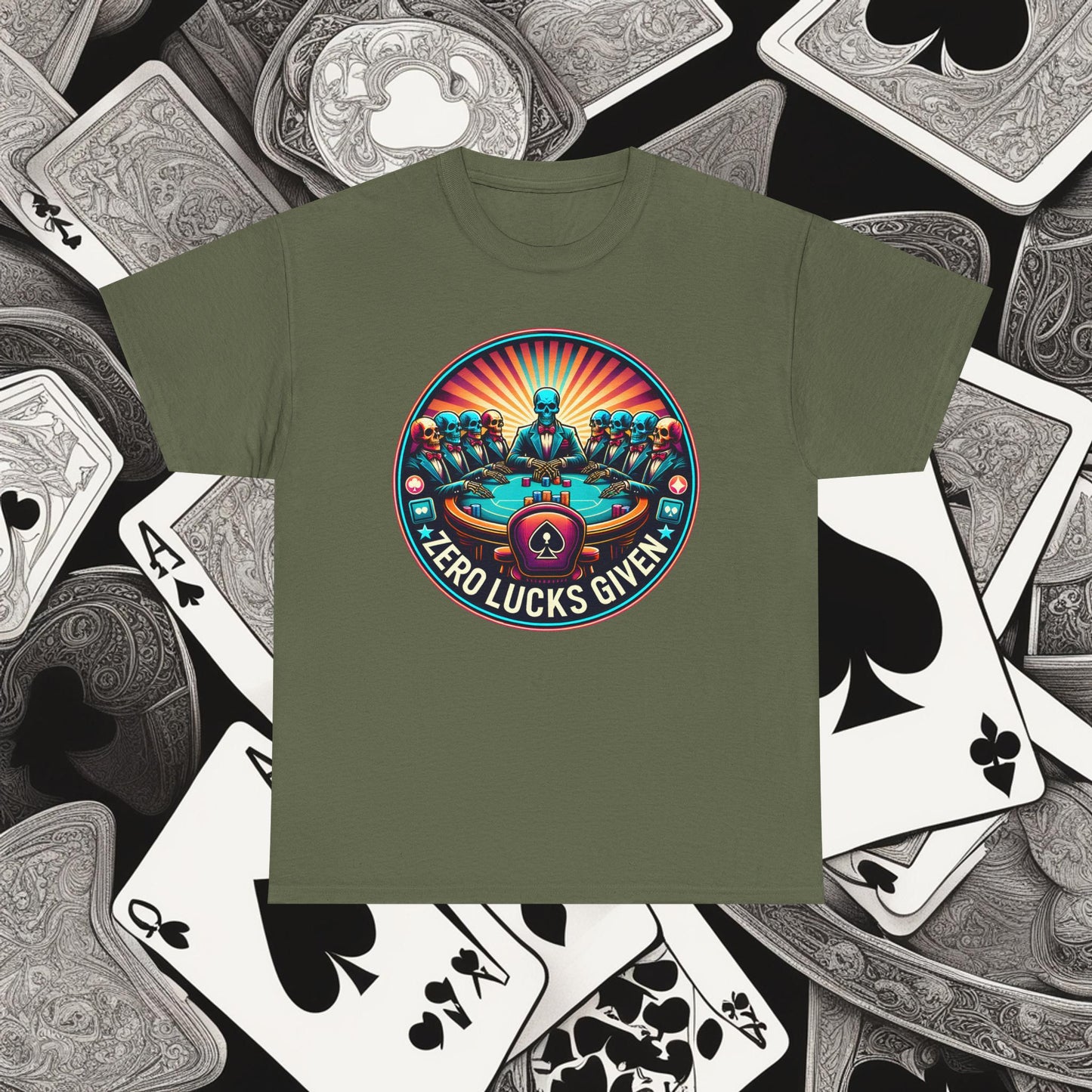 Zero Lucks Given unisex heavy cotton tee Poker Apparel