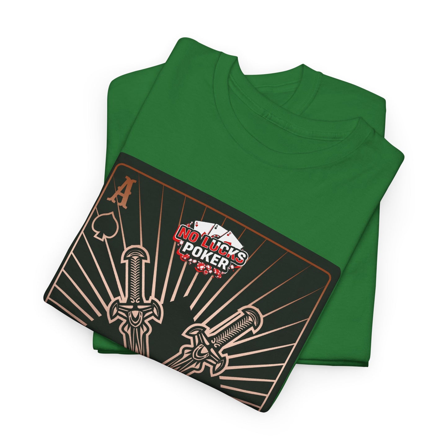 No Lucks Given – Ace of Spades & Crossed Swords Poker T-Shirt (Copper Edition)