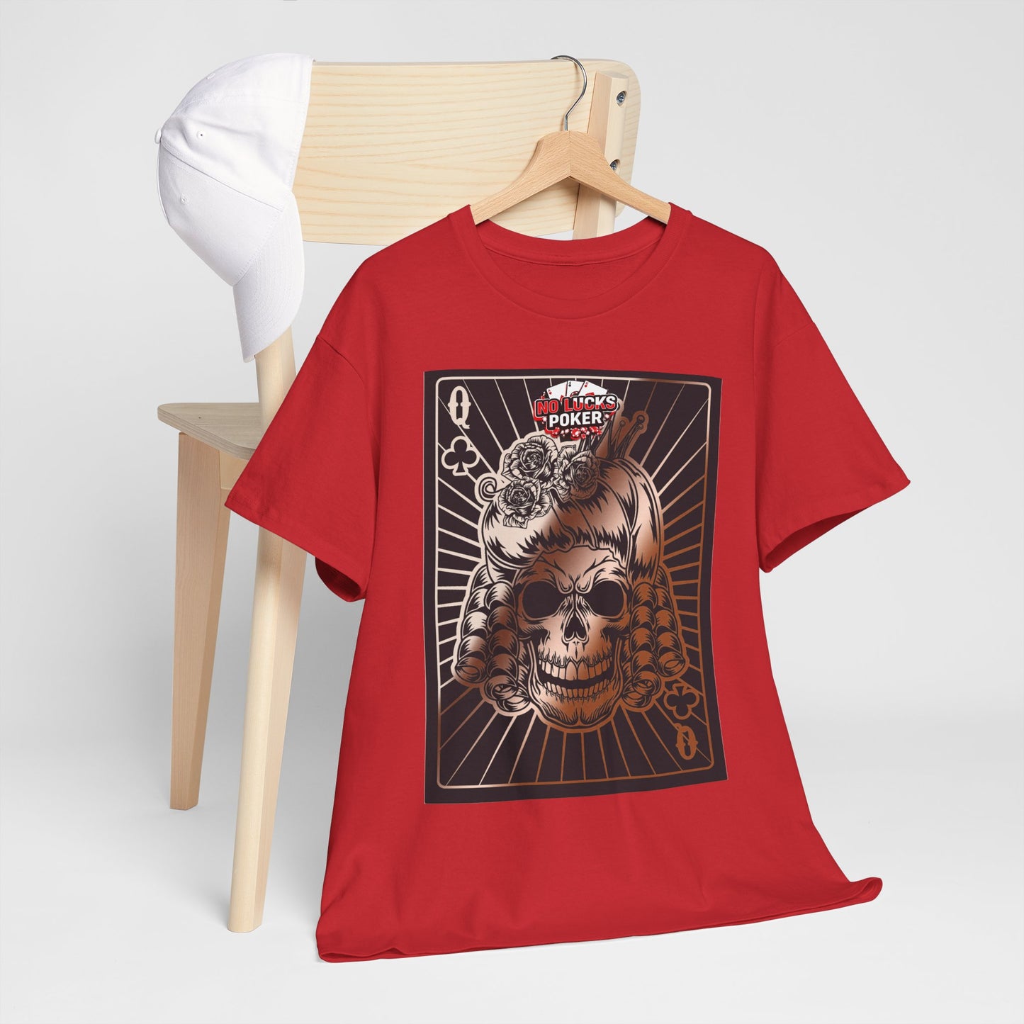 No Lucks Given Angry Queen of Clubs Copper Poker T-Shirt Must have Good Luck All-in