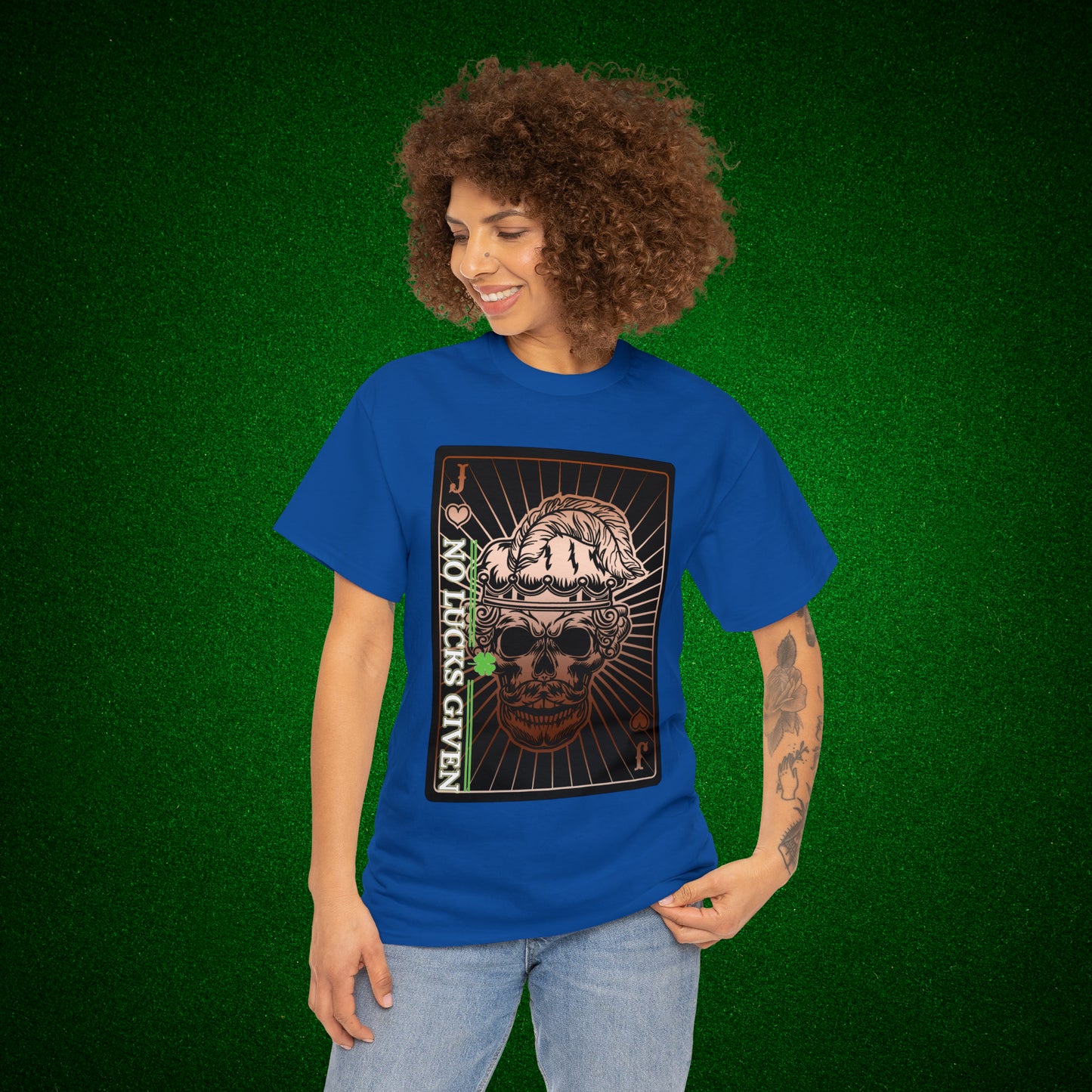 No Lucks Given Angry Jack of Hearts Copper Poker T-Shirt Must have Good Luck All-in