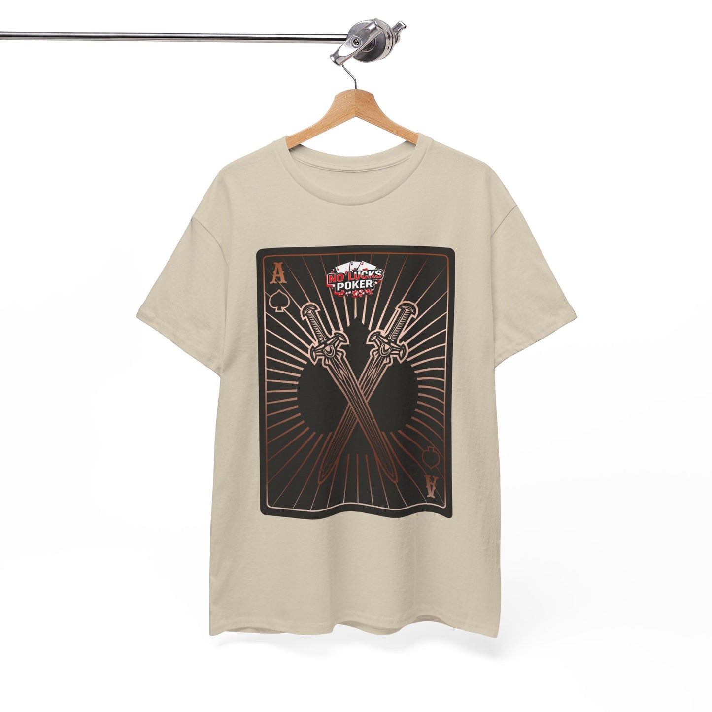 No Lucks Given – Ace of Spades & Crossed Swords Poker T-Shirt (Copper Edition)