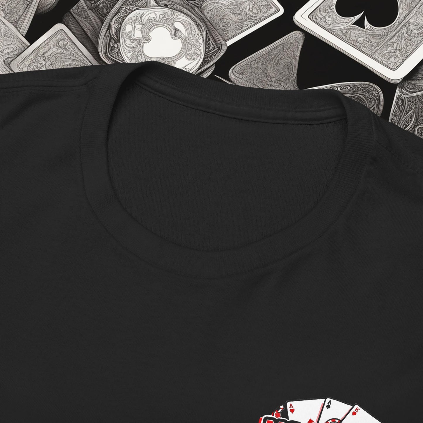 Poker Player with Skull at Poker Table 0 Lucks Given Unisex heavy cotton tee Poker Apparel