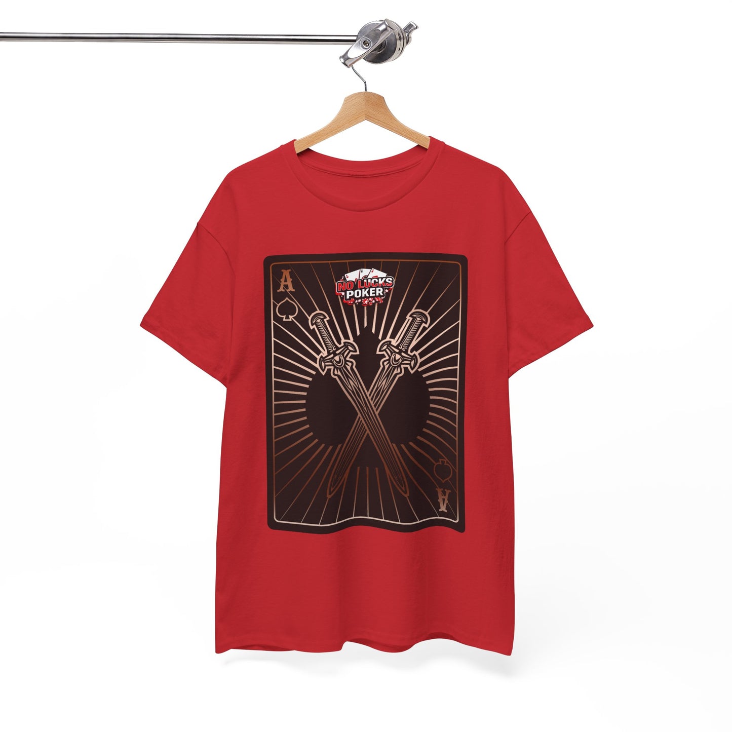 No Lucks Given – Ace of Spades & Crossed Swords Poker T-Shirt (Copper Edition)