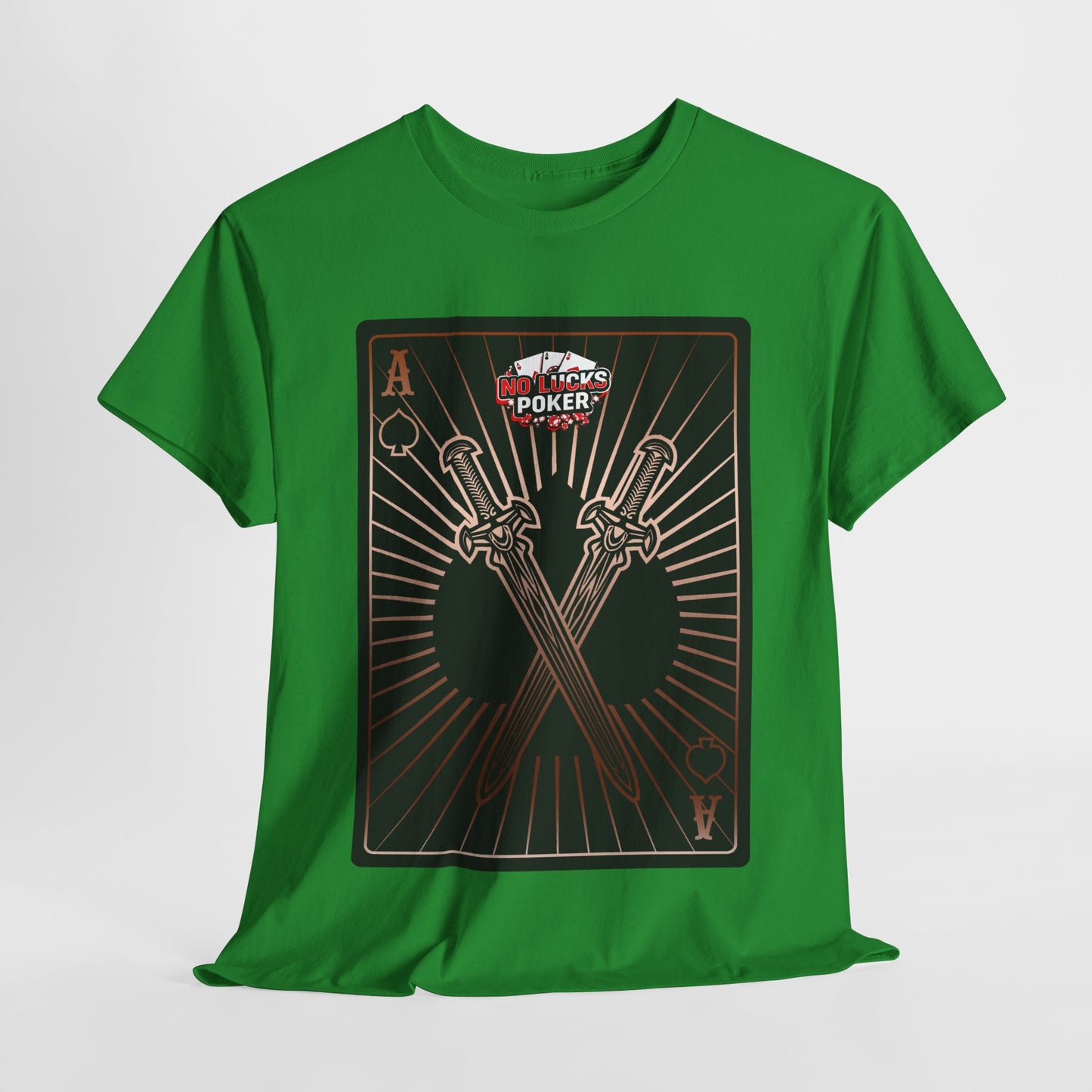 No Lucks Given – Ace of Spades & Crossed Swords Poker T-Shirt (Copper Edition)