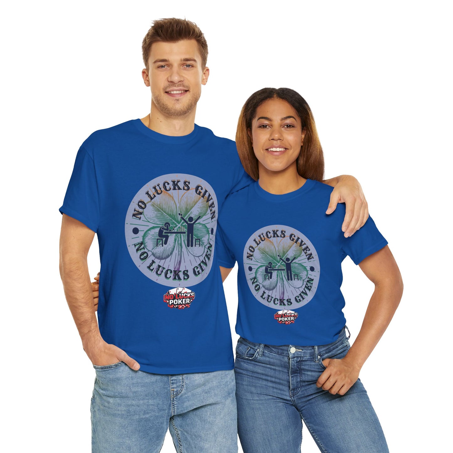 No Lucks Given – Large Clover Poker T-Shirt | Skill Over Luck