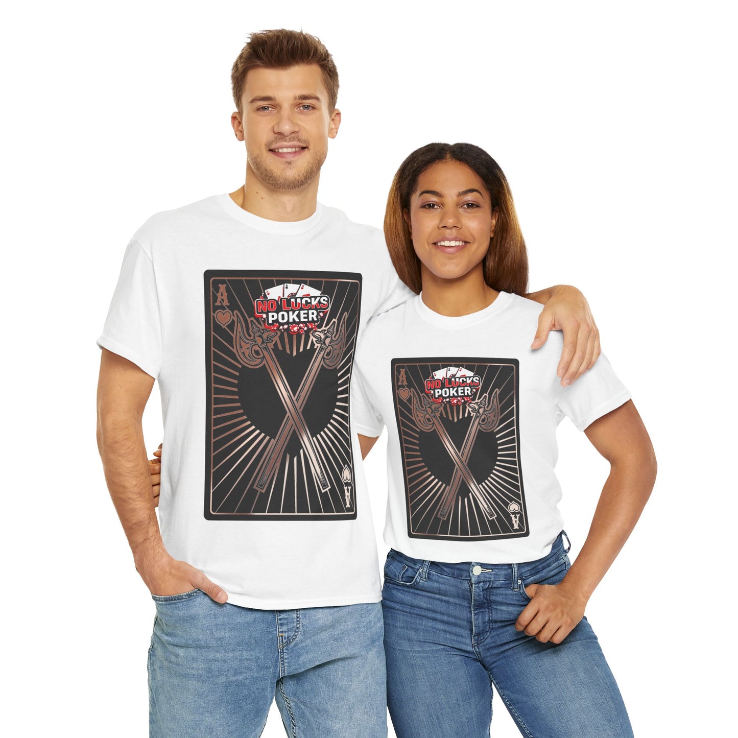 No Lucks Given: Ace of Hearts & Axes – Poker T-Shirt