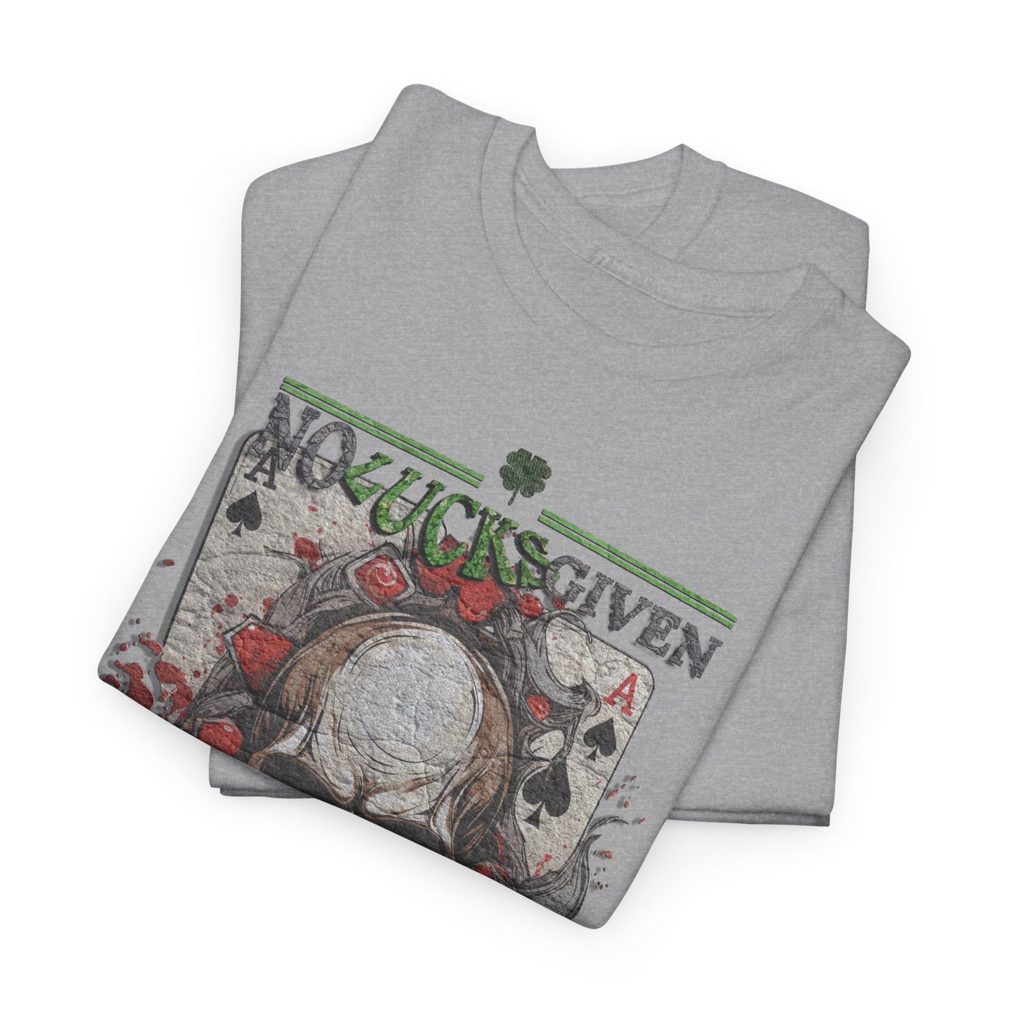 No Lucks Given Skull Breaking thru Ace of Spades T-Shirt Must have Good Luck All-in