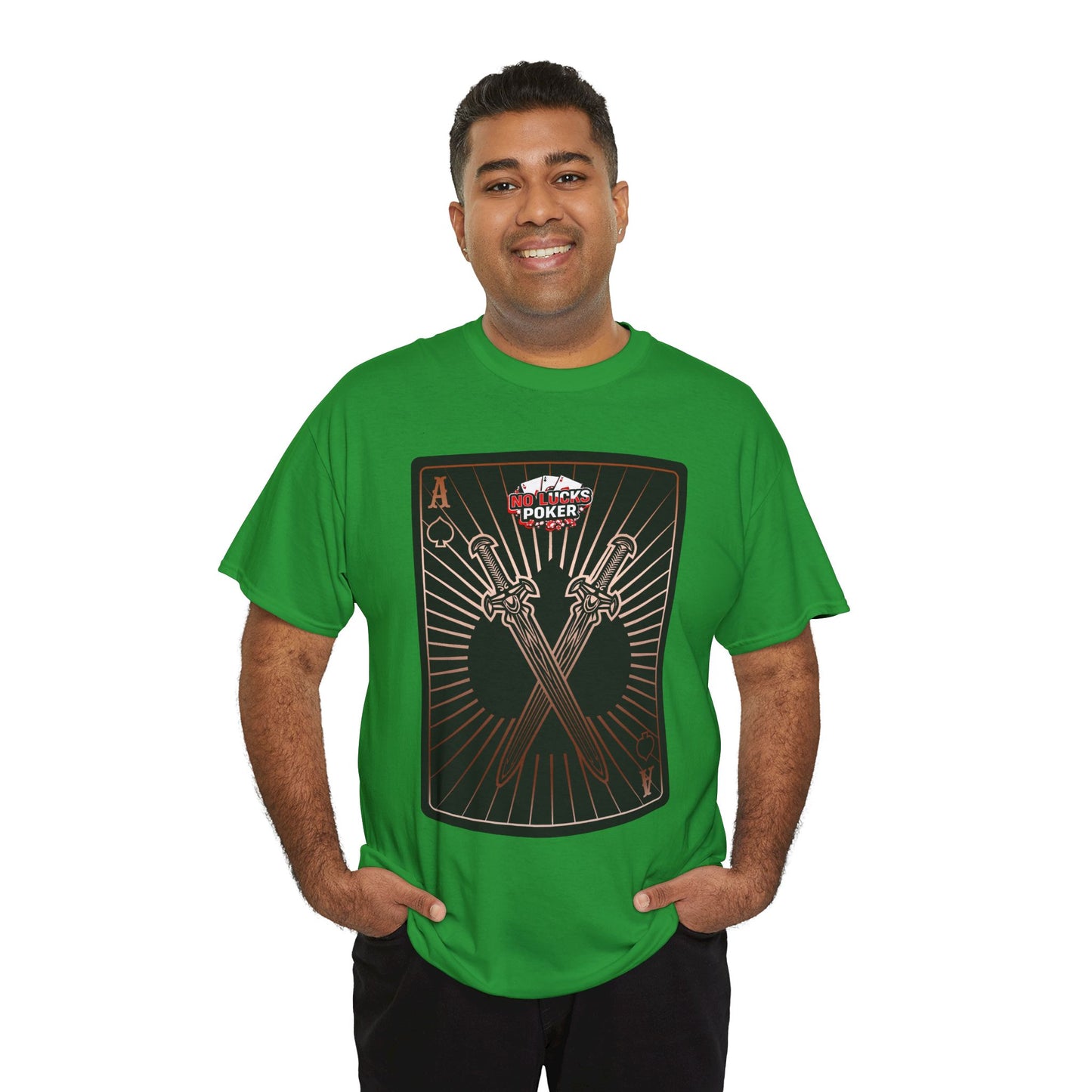 No Lucks Given – Ace of Spades & Crossed Swords Poker T-Shirt (Copper Edition)