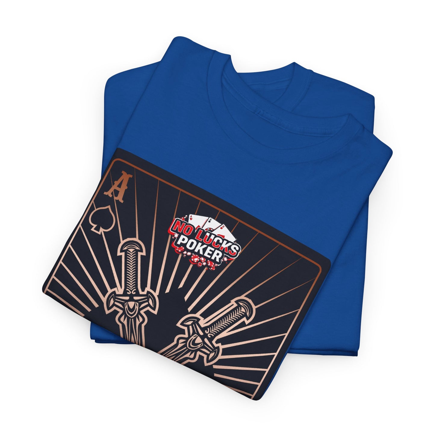 No Lucks Given – Ace of Spades & Crossed Swords Poker T-Shirt (Copper Edition)