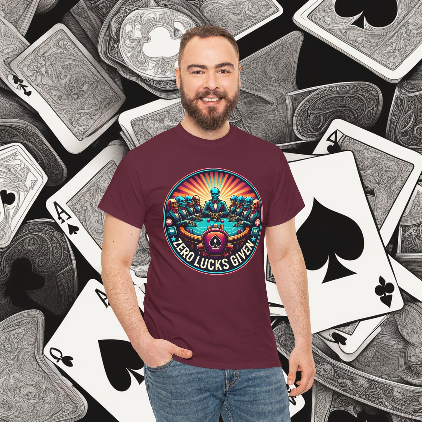 Zero Lucks Given unisex heavy cotton tee Poker Apparel