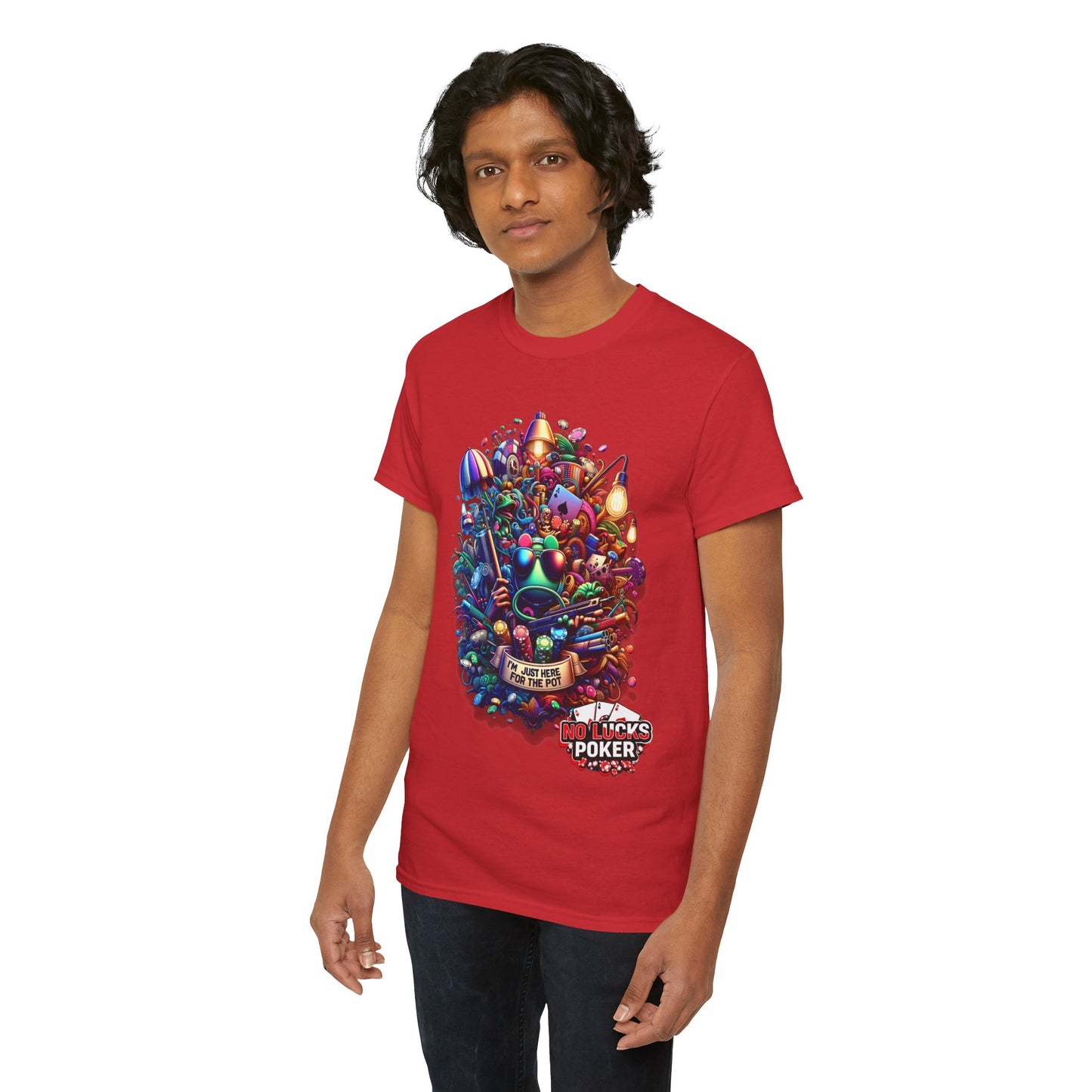 I'm Just here for the Pot unisex heavy cotton tee Poker Apparel