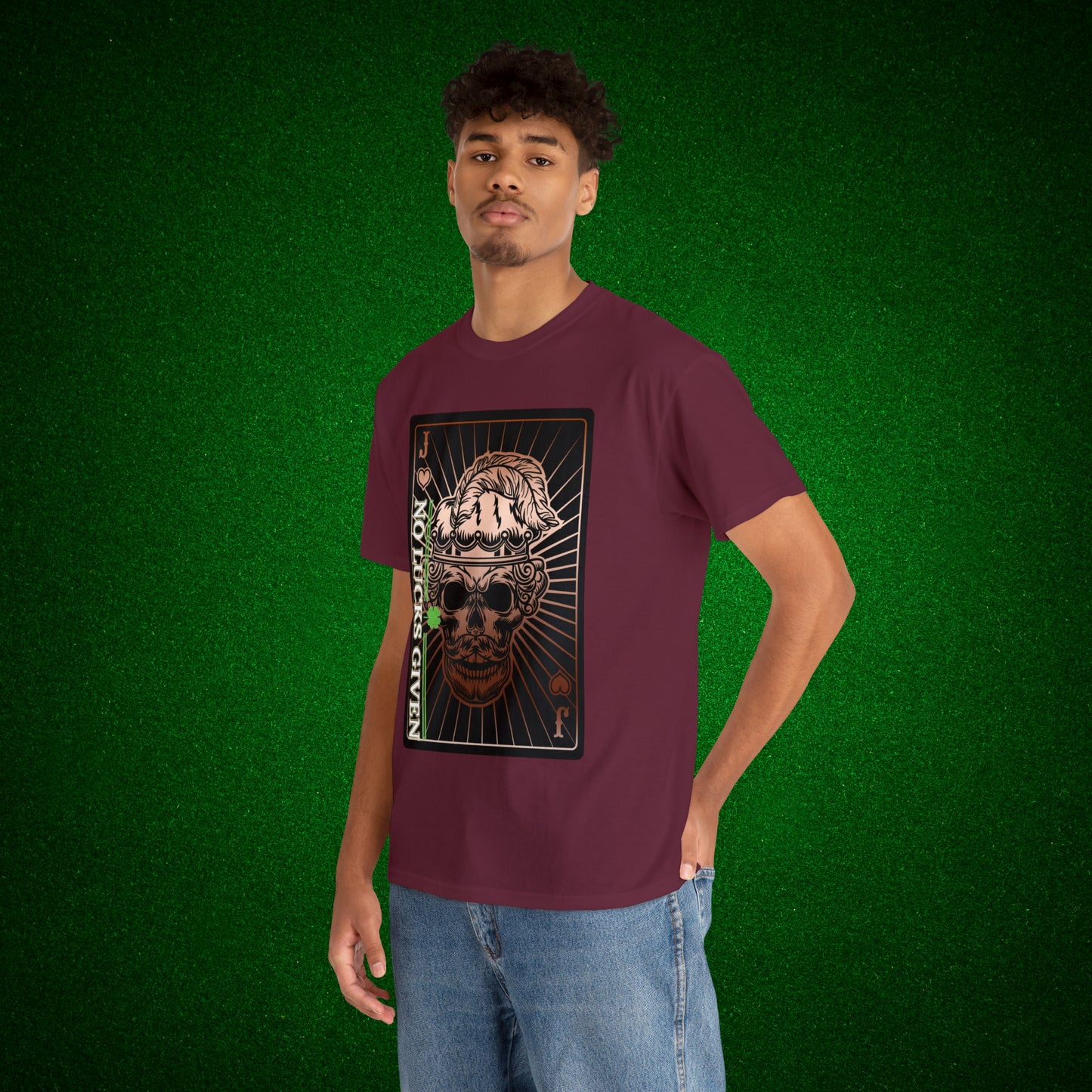 No Lucks Given Angry Jack of Hearts Copper Poker T-Shirt Must have Good Luck All-in