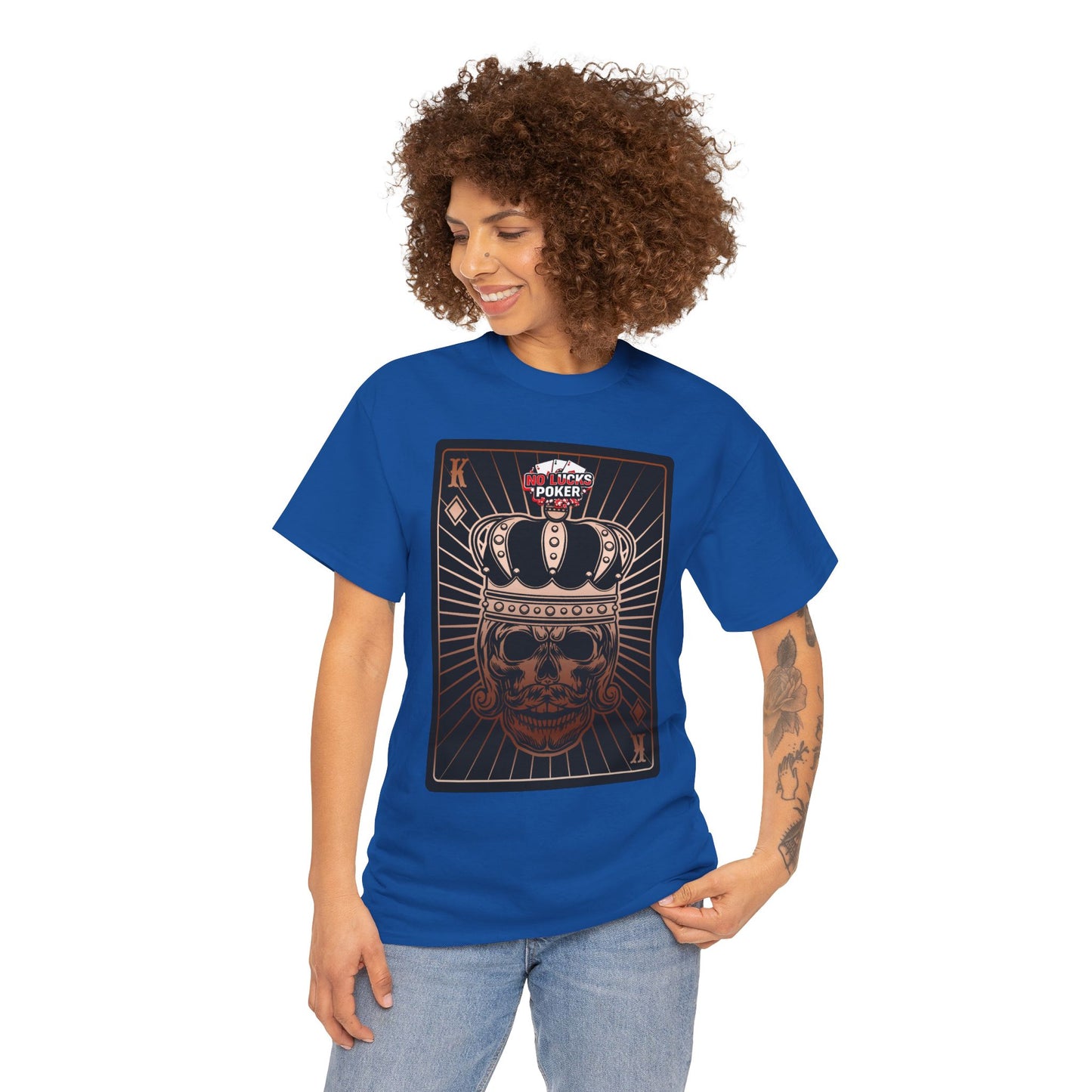 No Lucks Given Royal Skull King of Diamonds Copper Poker T-Shirt Must have Good Luck All-in
