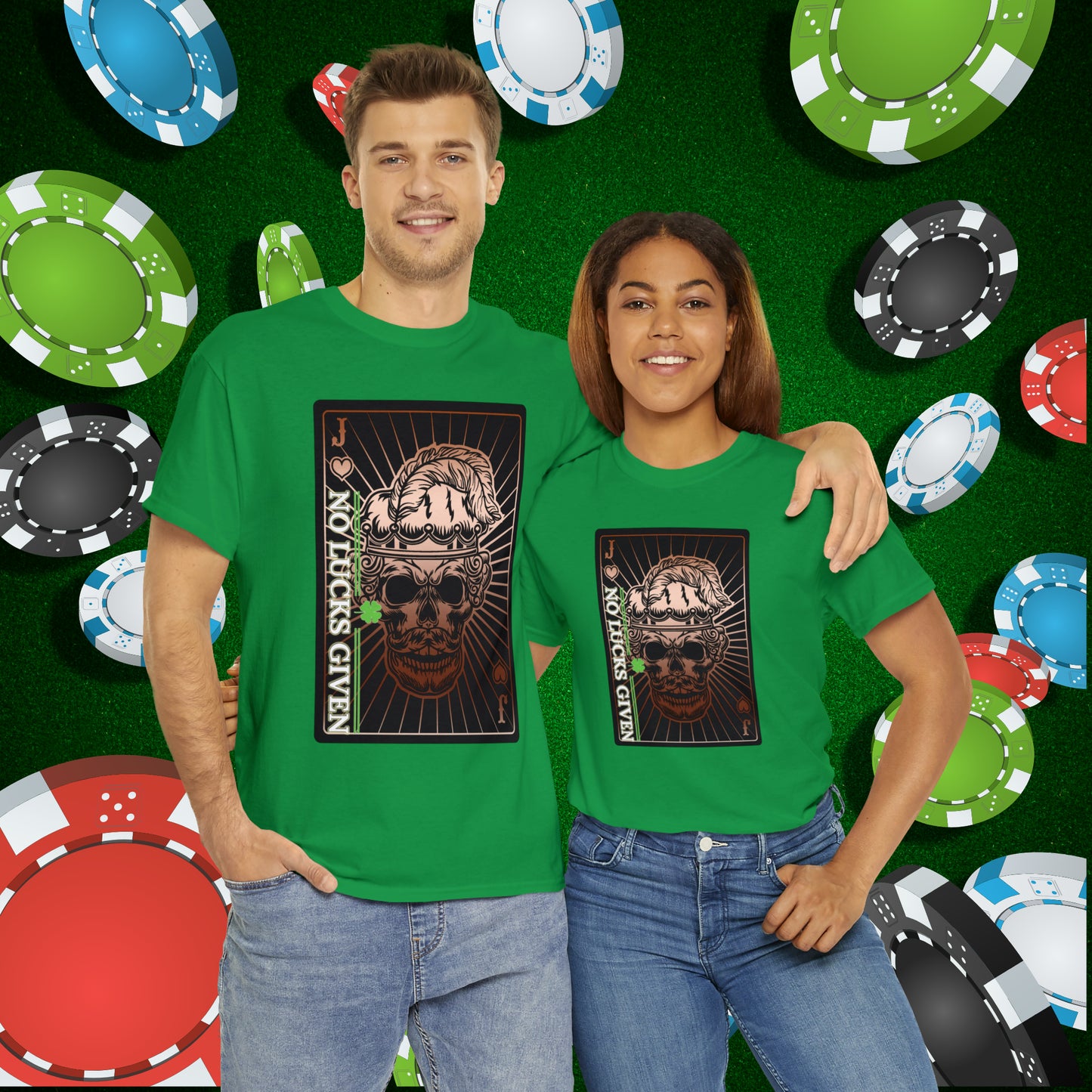 No Lucks Given Angry Jack of Hearts Copper Poker T-Shirt Must have Good Luck All-in