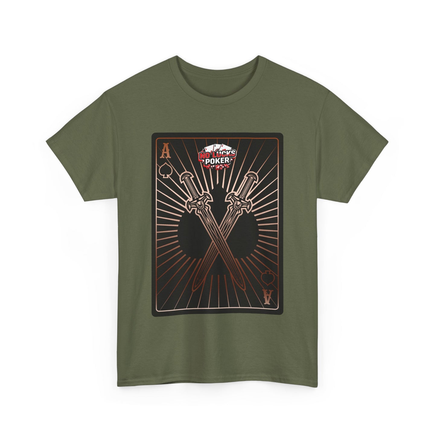 No Lucks Given – Ace of Spades & Crossed Swords Poker T-Shirt (Copper Edition)