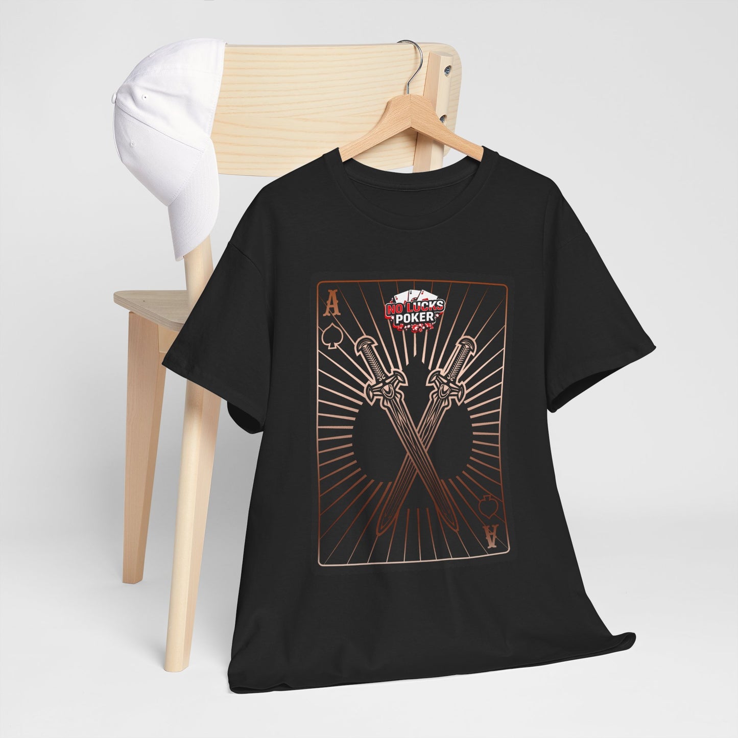 No Lucks Given – Ace of Spades & Crossed Swords Poker T-Shirt (Copper Edition)