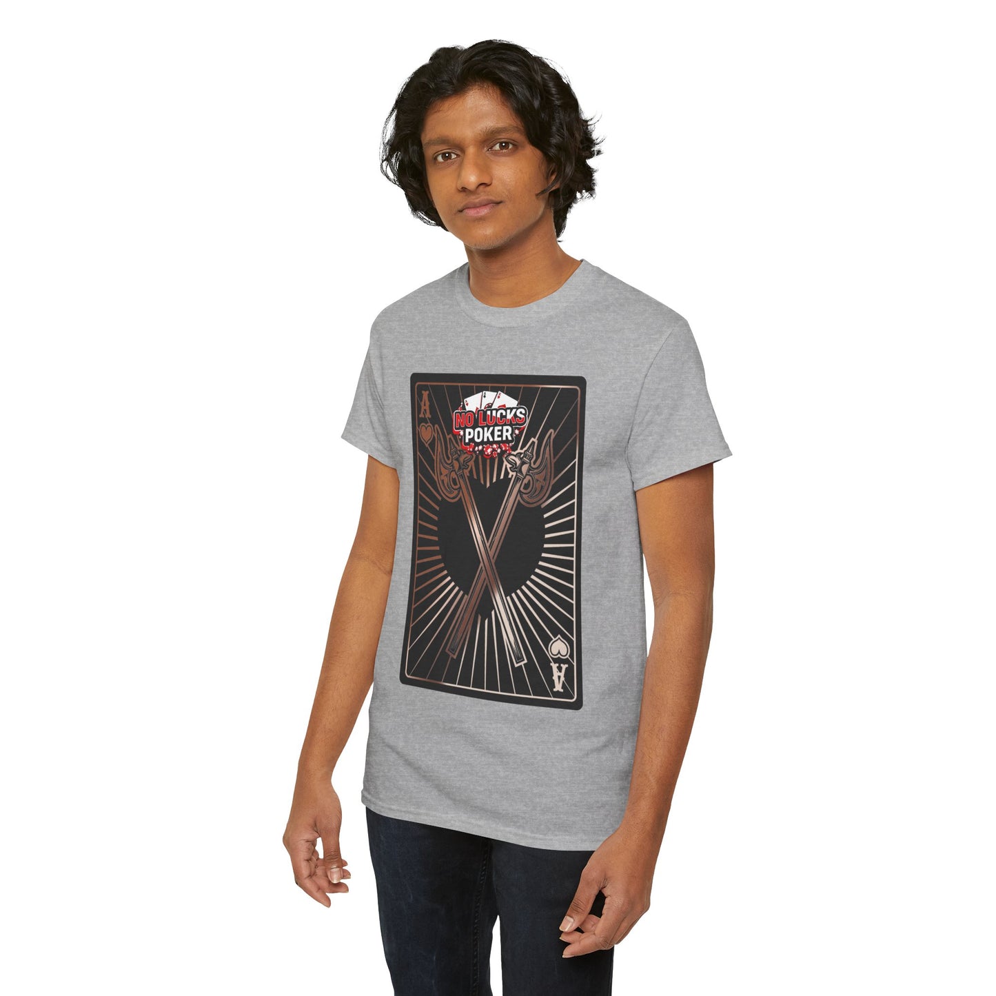 No Lucks Given: Ace of Hearts & Axes – Poker T-Shirt
