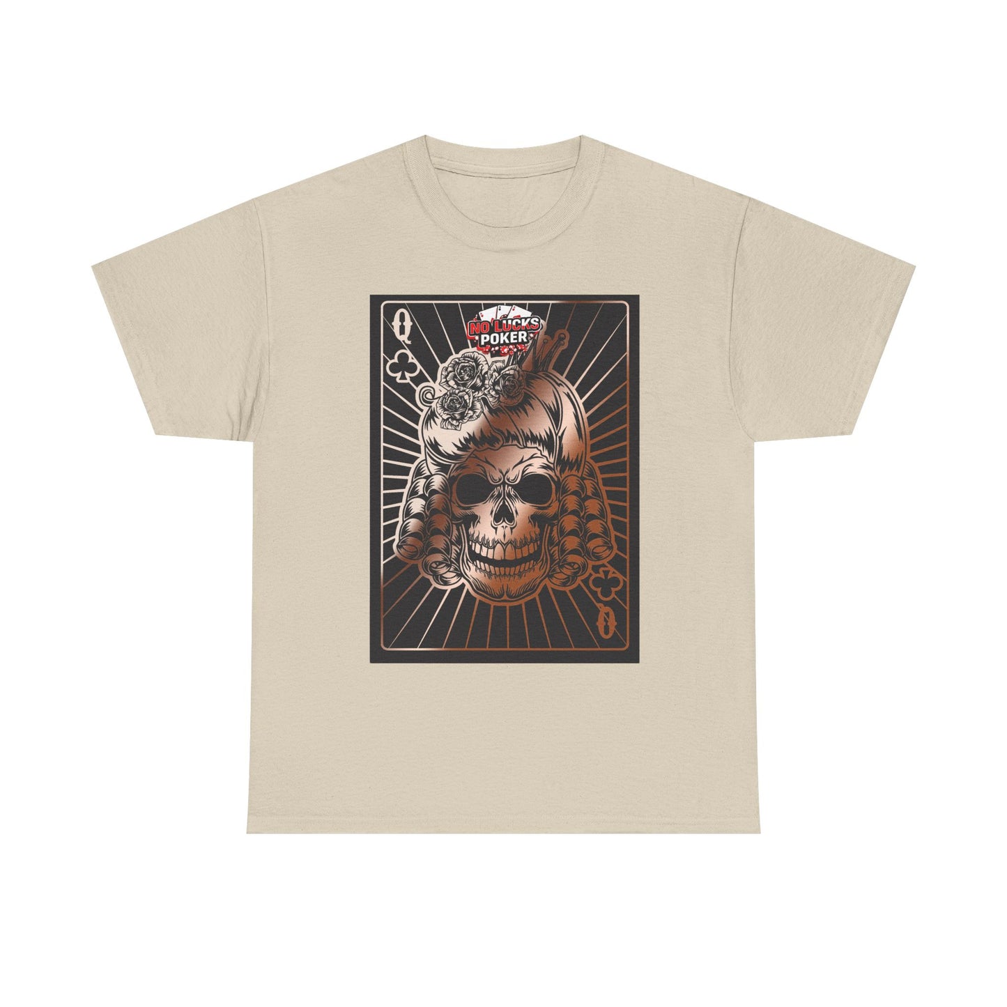 No Lucks Given Angry Queen of Clubs Copper Poker T-Shirt Must have Good Luck All-in