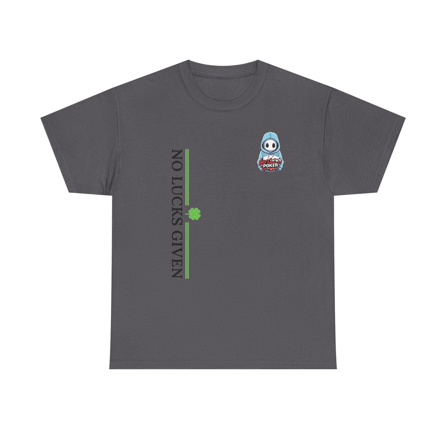 No Lucks Given – Ghost Logo Poker T-Shirt | Stealth Blackout Style