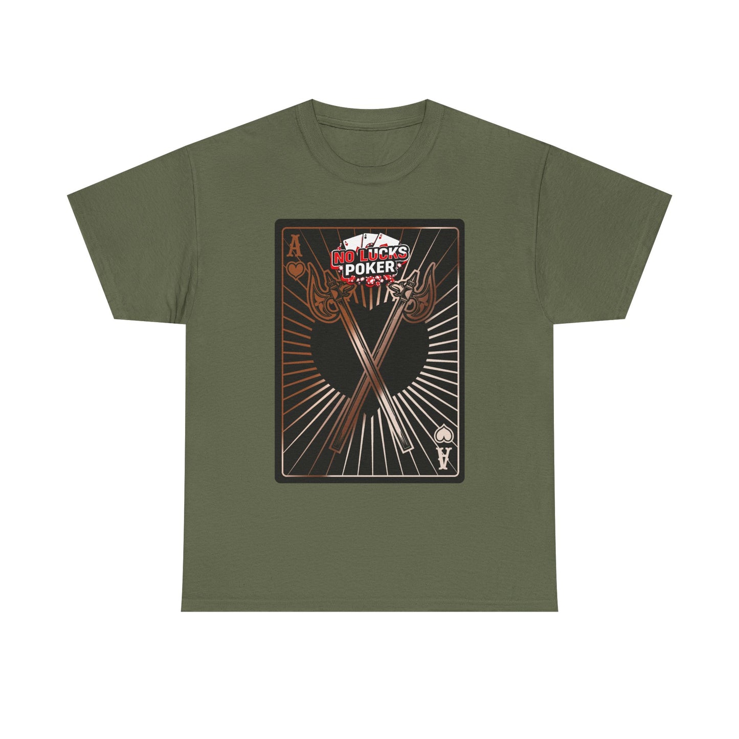 No Lucks Given: Ace of Hearts & Axes – Poker T-Shirt