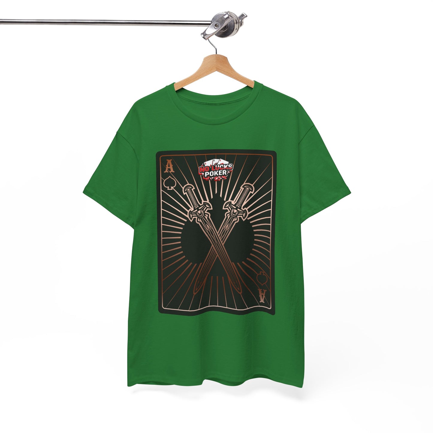 No Lucks Given – Ace of Spades & Crossed Swords Poker T-Shirt (Copper Edition)