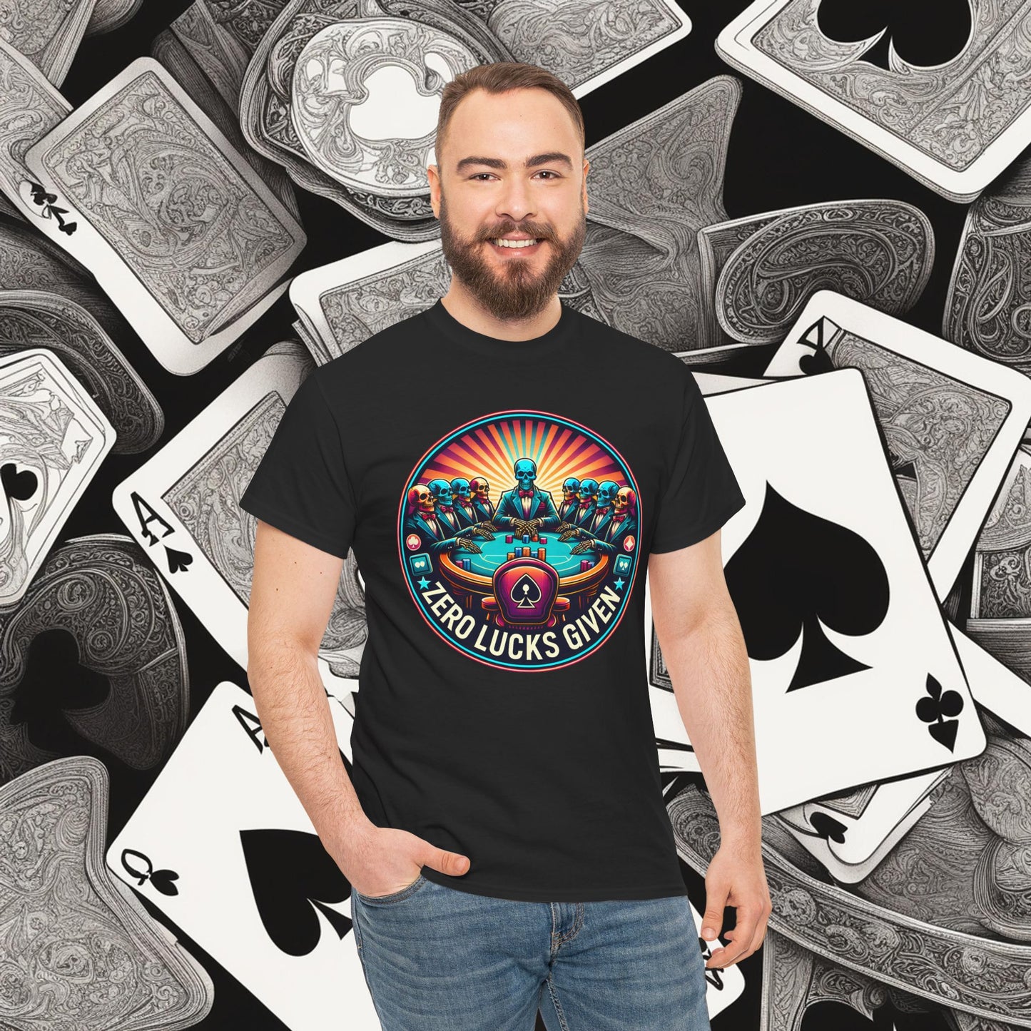 Zero Lucks Given unisex heavy cotton tee Poker Apparel